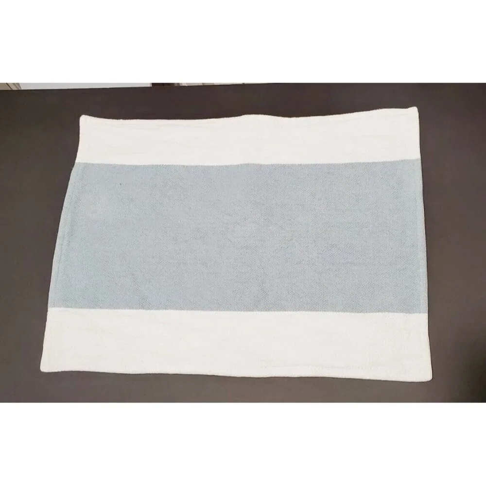 West Elm Cotton Canvas Placemat Set (2) In Natural Slate Blue Gray